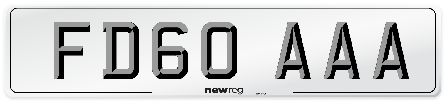 FD60 AAA Number Plate from New Reg